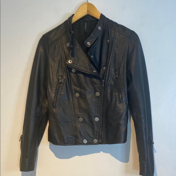 Angela D Milan Angela D Milan black buttery leather moto jacket size small - Picture 2 of 8